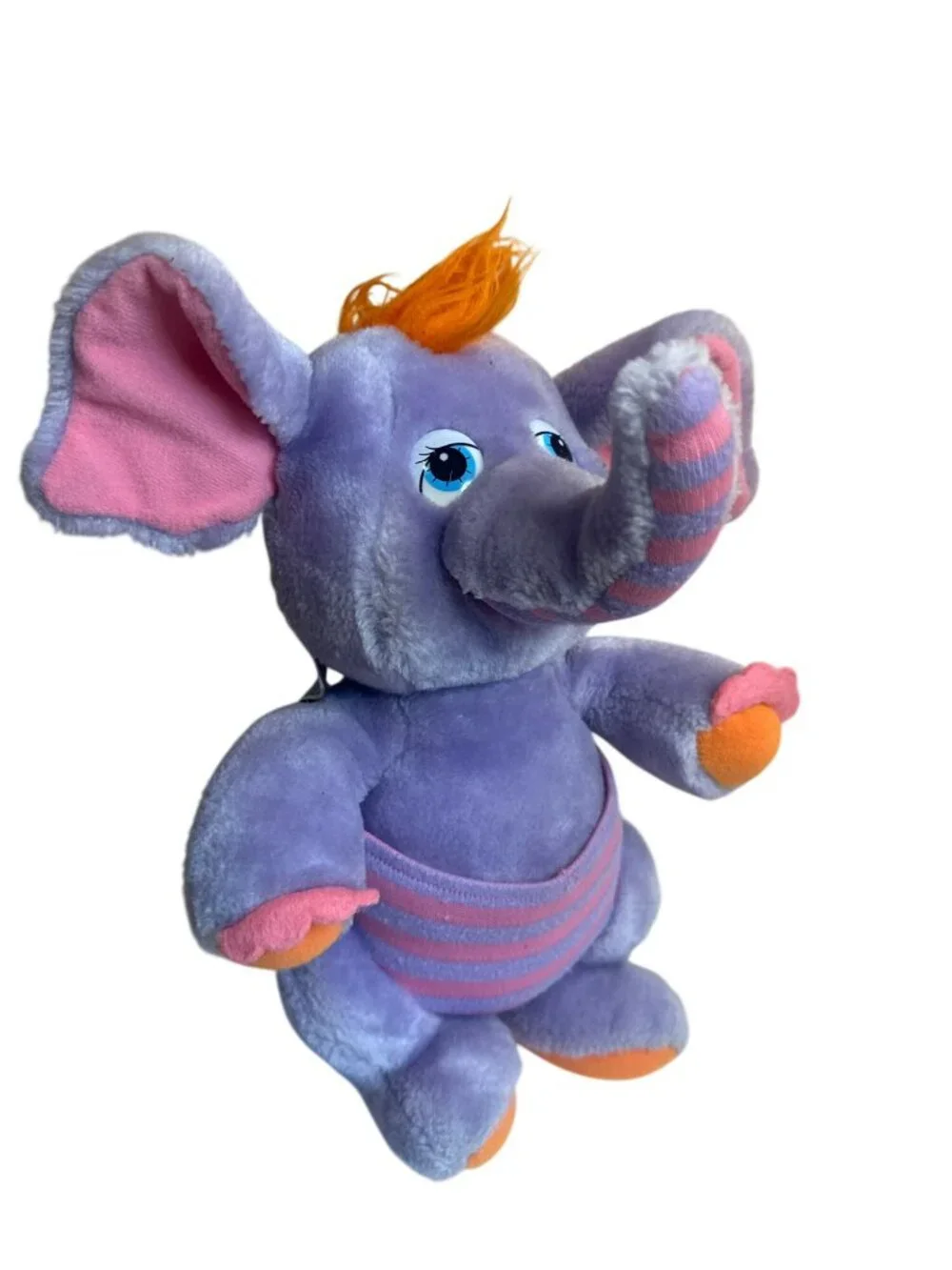 Vintage 1984 Wuzzles Eleroo Plush Hasbro Softies Disney Purple Elephant Kangaroo